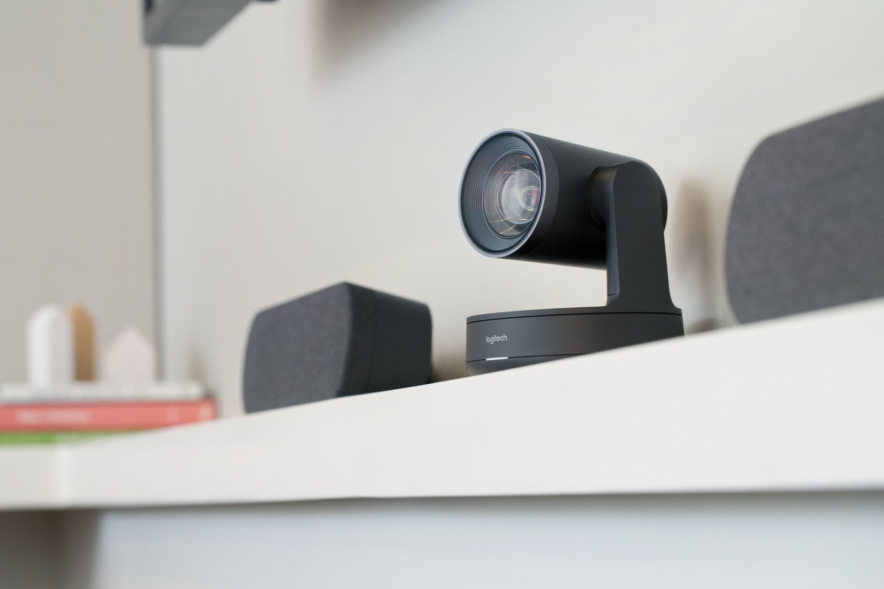 A meeting room with an all-in-one video bar