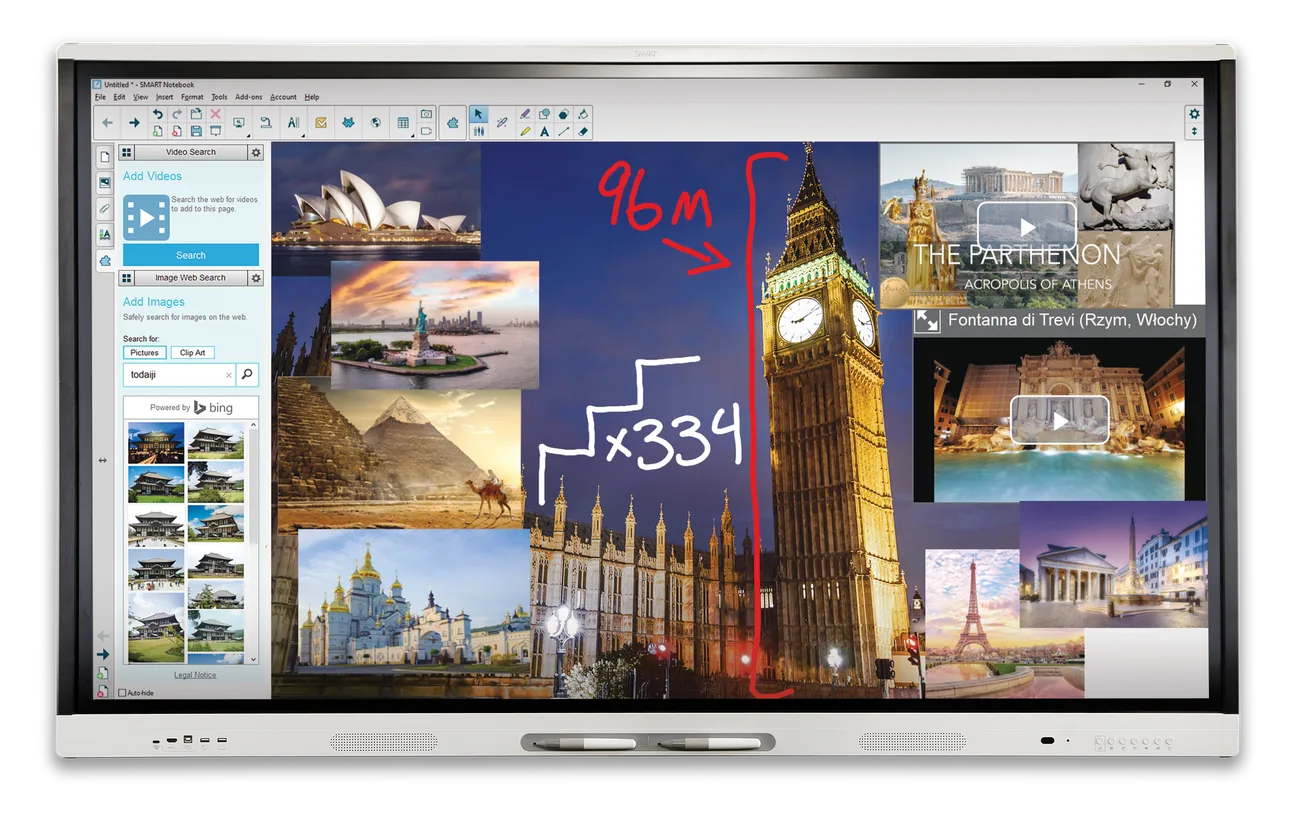 SMART Notebook on an interactive display